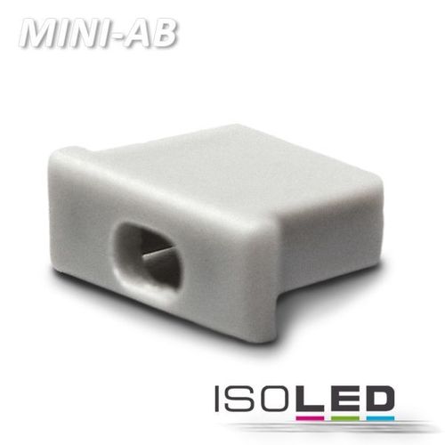 Isoled Endkappe für Profil MINI-AB10 silbergrau, mit Kabeldurchführung